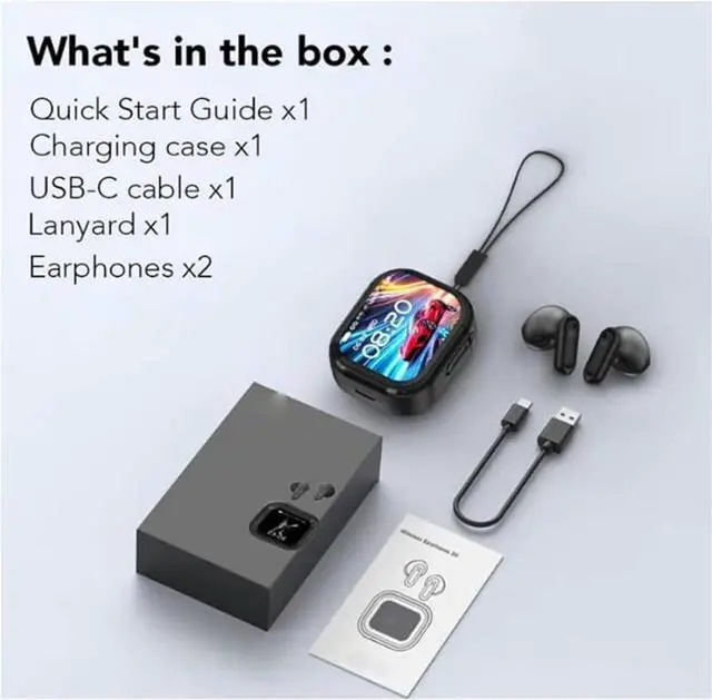 Alt view image 5 of 7 - Ne20 Ai Translation Earbuds Bluetooth 6.0, Real-Time 140 Language Translator Earphones with LCD Touch Display, Noise Cancelling Wireless Headphones Ipx6 Waterproof for Travel Business