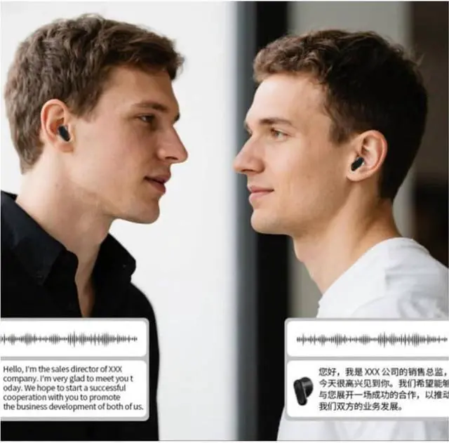 Alt view image 6 of 7 - Ne20 Ai Translation Earbuds Bluetooth 6.0, Real-Time 140 Language Translator Earphones with LCD Touch Display, Noise Cancelling Wireless Headphones Ipx6 Waterproof for Travel Business
