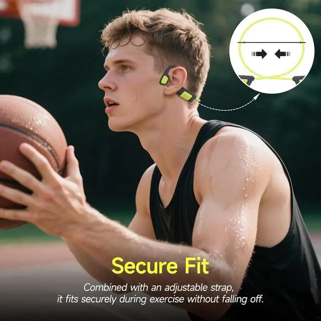 Alt view image 5 of 7 - IFECCO Swimming Headphones Underwater - IP68 Waterproof Bone Conduction Headphones Bluetooth 5.4,Open Ear Earbuds with 32GB MP3 Player Memory for Swimming Running Cycling