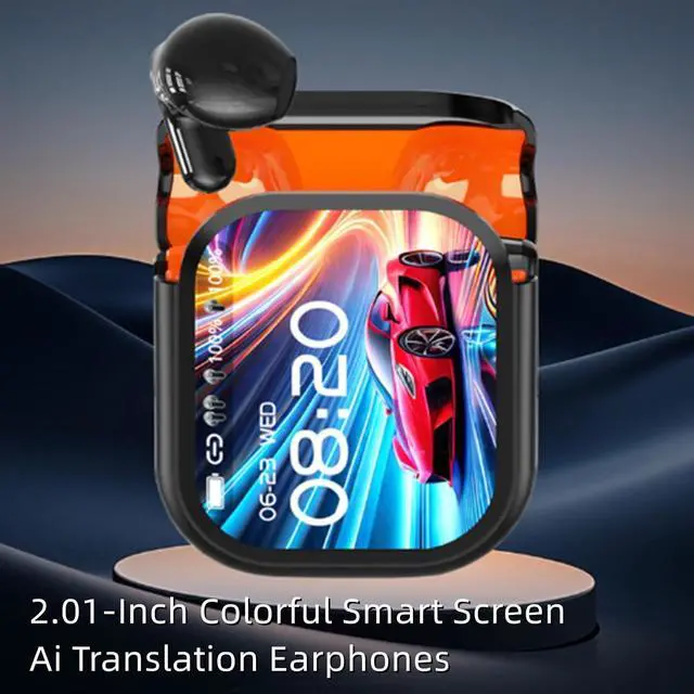 Alt view image 2 of 7 - Bluetooth 5.4 Earphones LED Display High Fidelity Waterproof Wireless Earphones, Ne20 Earbuds, 2025 New Ne20 Translation Earbuds, Touchscreen Noise Cancelling In-Ear Earphone for Sports (White)