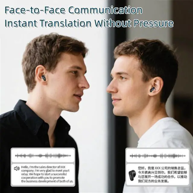 Alt view image 4 of 7 - Bluetooth 5.4 Earphones LED Display High Fidelity Waterproof Wireless Earphones, Ne20 Earbuds, 2025 New Ne20 Translation Earbuds, Touchscreen Noise Cancelling In-Ear Earphone for Sports (White)