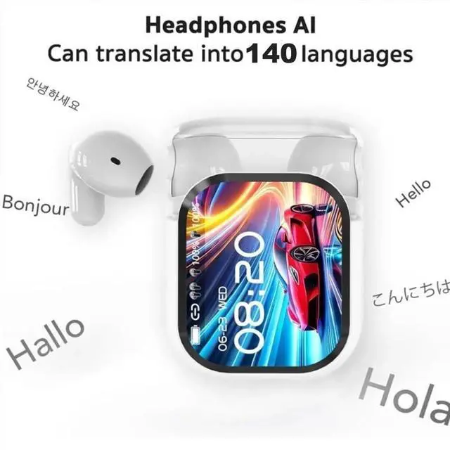 Alt view image 5 of 7 - NE20 Earbuds, 2025 New Upgraded NE20 Translation Earbuds, Bluetooth 6.0 Earphone, 140 Two-Way Language Translator Earphones, Touch Control Waterproof Headphones (Black+White)