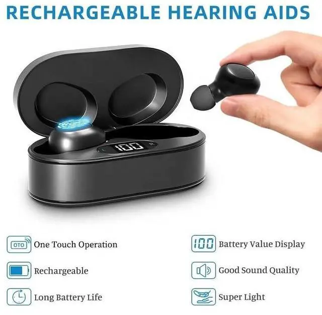 Alt view image 4 of 6 - The sound amplifier can be charged in just 1 hour,With noise reduction function Sound Enhancer for,battery lasting up to 25 Ergonomic design