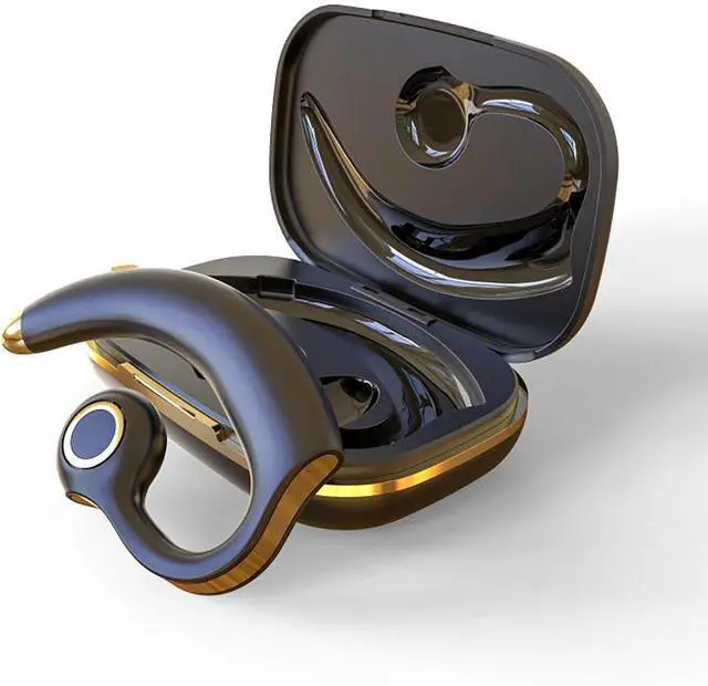 Alt view image 6 of 6 - Single-Ear Via Bluetooth Wireless Open Ear Air Conduction Headphones, 42H Playtime Wireless Earbuds, Ergonomic Ear Hooks, Snug Fit for Workout Driving Walking with iPhone Android, Black