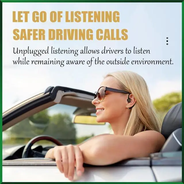 Alt view image 4 of 6 - Single-Ear Via Bluetooth Wireless Open Ear Air Conduction Headphones, 42H Playtime Wireless Earbuds, Ergonomic Ear Hooks, Snug Fit for Workout Driving Walking with iPhone Android, Black