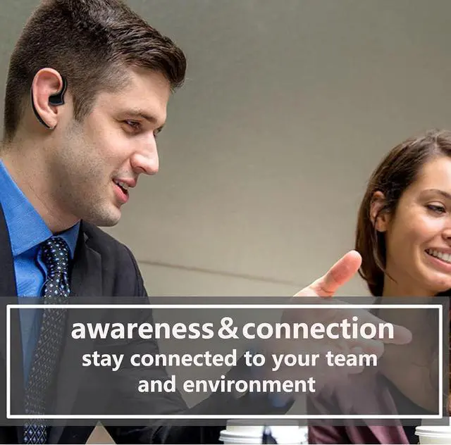 Alt view image 5 of 6 - Single-Ear Via Bluetooth Wireless Open Ear Air Conduction Headphones, 42H Playtime Wireless Earbuds, Ergonomic Ear Hooks, Snug Fit for Workout Driving Walking with iPhone Android, Black