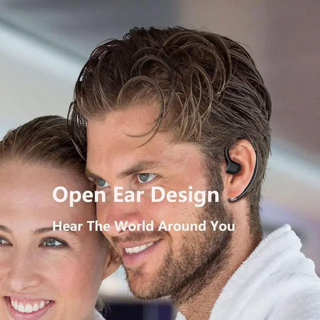 Alt view image 6 of 7 - IKXO Bone Conduction Headphone Wireless Bluetooth Open Ear Headset Handsfree for Car Bone Sound Headphone with Charging Case with Microphone Ergonomic for Business Office Driving Workout and Gym
