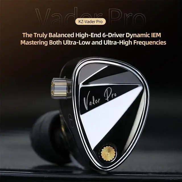 Alt view image 2 of 7 - KZ Vader Pro IEM Earbuds,Triple Dynamic Driver in Ear Monitor,Gaming Earphones with 4 Tuning Switches, HiFi Wired Earbuds,Comfortable Noise Isolating Earphones (No Mic, Black)