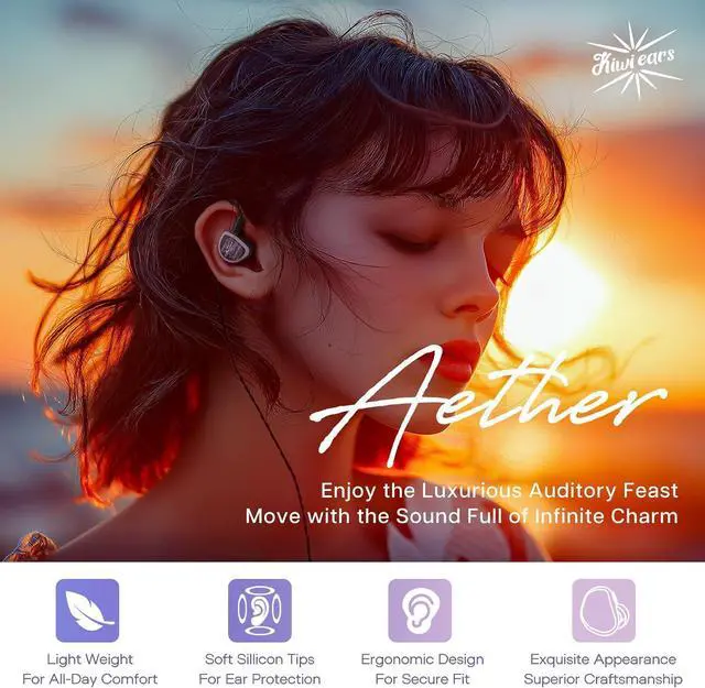 Alt view image 2 of 7 - Linsoul Kiwi Ears Aether in Ear Monitor, 15.3mm Large Planar Driver IEM Earphone, HiFi Wired Earbuds Kiwi Ears Terras IEM Cable,4N Single Crystal Copper 32AWG 4-Core in Ear Monitor Cord