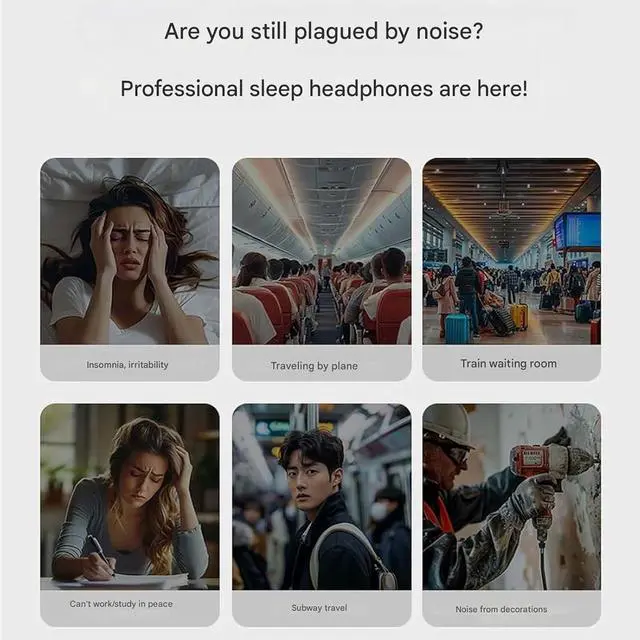 Alt view image 2 of 7 - Noorasleep Snooze Pods Pro, Snoozepods Pro - Bluetooth Sleepbuds, Noora Sleep Earbuds Pro Cancelling Ear Pods for Sleep with a Smart Case, Comfortable Snugly (Black)