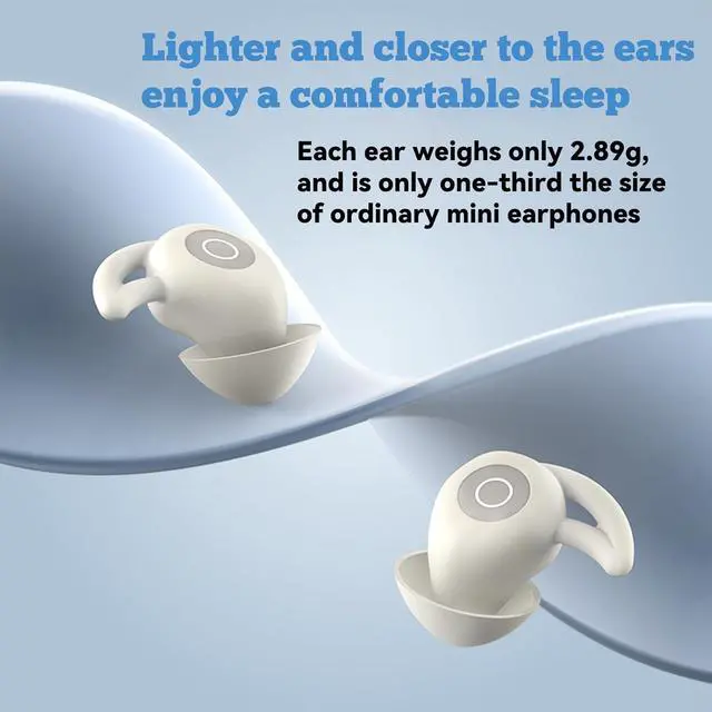 Alt view image 2 of 7 - NooraSleep Snooze Pods Pro Bluetooth Sleepbuds, Comfortable Snugly Noise Reduction Headphones with Smart Case for Side Sleepers (Black)