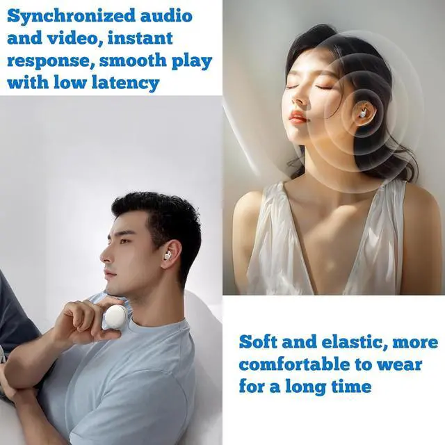 Alt view image 7 of 7 - NooraSleep Snooze Pods Pro Bluetooth Sleepbuds, Comfortable Snugly Noise Reduction Headphones with Smart Case for Side Sleepers (Black)