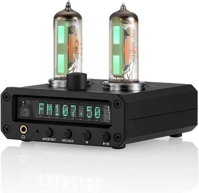 Main image of Headphone Amplifier, Hi-Fi Stereo Audio Preamplifier, Tube Level Meter, with VFD Clock, Volume Controls