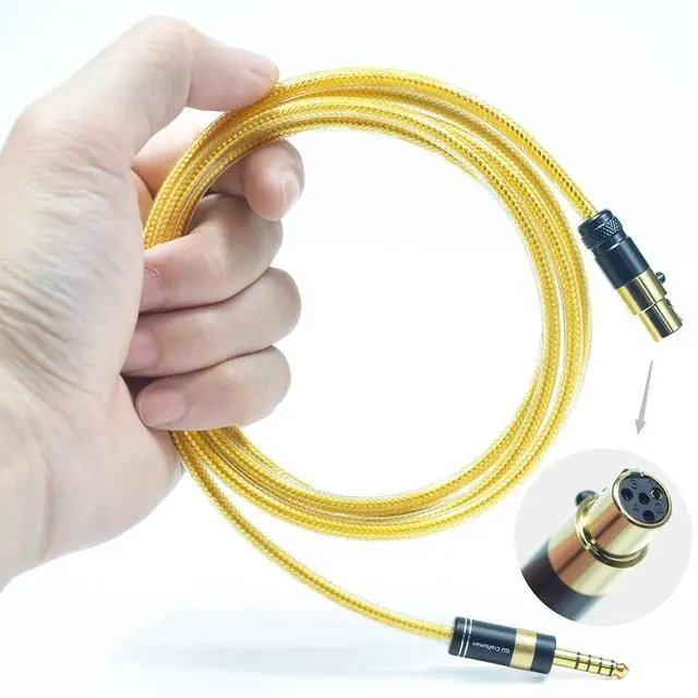 Alt view image 4 of 7 - GUCraftsman 4-Pin Mini XLR 6N OFC Silver-Plated with Metal Shielding Layer 4.4mm 3.5mm Headphone Upgrade Cable for SENNHEISER HD490 PRO HD490 PRO Plus (3.5mm Plug)