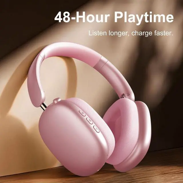 Alt view image 2 of 6 - Wireless Headphones with Active Noise Cancellation, 48-Hour Battery Life, Cloud-Soft Ear Cushions, Pink