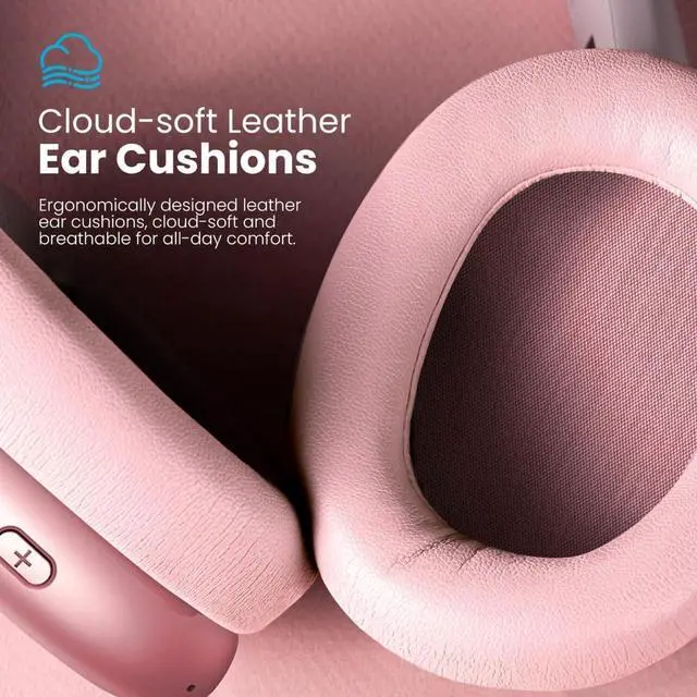 Alt view image 4 of 6 - Wireless Headphones with Active Noise Cancellation, 48-Hour Battery Life, Cloud-Soft Ear Cushions, Pink