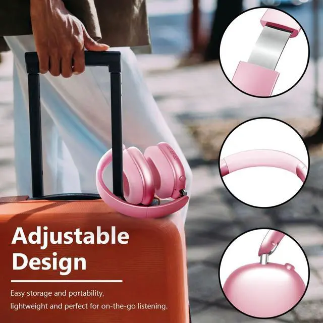 Alt view image 6 of 6 - Wireless Headphones with Active Noise Cancellation, 48-Hour Battery Life, Cloud-Soft Ear Cushions, Pink