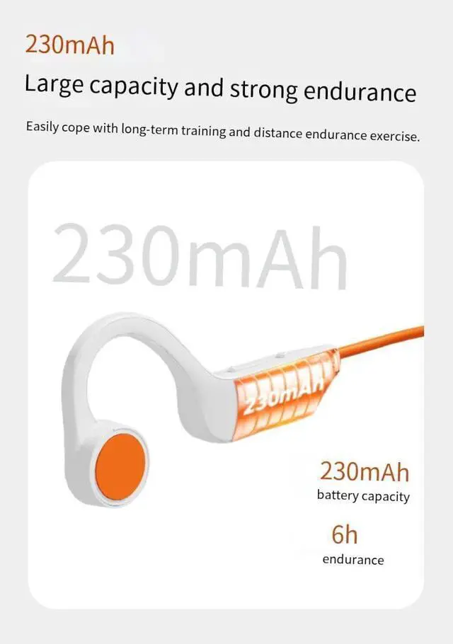 Alt view image 7 of 7 - Open Ear Bone Conduction Headphones Wireless Bluetooth 5.3 Open Ear Buds Headphones with Microphones IPX5 Waterproof Sports Earphones for Gym Workout Swimming Running-White