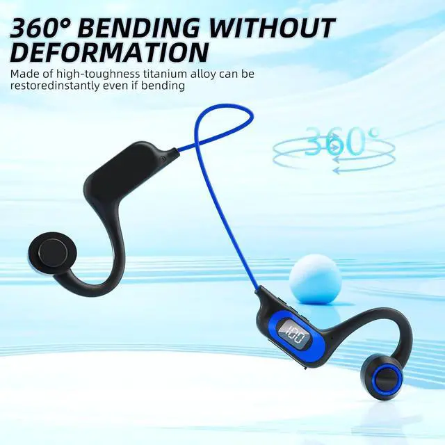 Alt view image 4 of 7 - Bone Conduction Headphones IPX5 Waterproof Open Ear Headphones 10H Playtime Bone Conduction Bluetooth 5.2 Wireless Earphones Sport Ear Buds with Mic Sweatproof Headset for Running,Cycling,Black