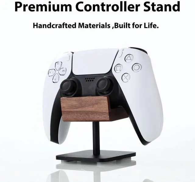 Alt view image 7 of 7 - Black Walnut Headphone Stand with Controler Stand