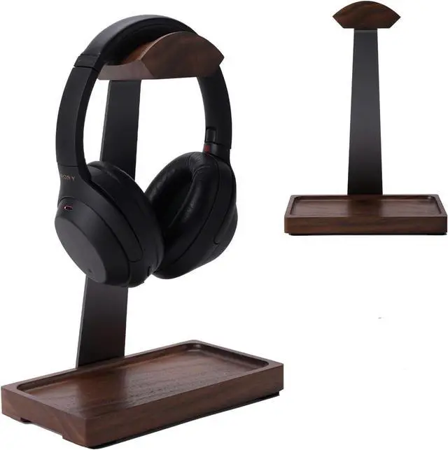 Alt view image 2 of 7 - Walnut Headphone Stand and Vertical Laptop Stand