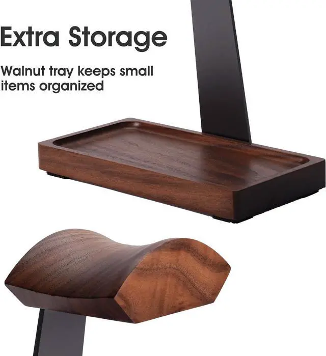 Alt view image 3 of 7 - Walnut Headphone Stand and Vertical Laptop Stand