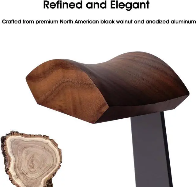 Alt view image 5 of 7 - Walnut Headphone Stand and Vertical Laptop Stand