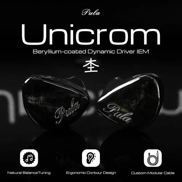 Alt view image 2 of 7 - HiFiGo PULA Unicrom Beryllium-Coated Dynamic Driver IEM, HiFi in Ear Monitor, Wired Gaming Earbuds with Detachable Interchangeable Plug 0.78 2pin 3.5/4.4mm IEM Cable for Musician Audiophile (Black)