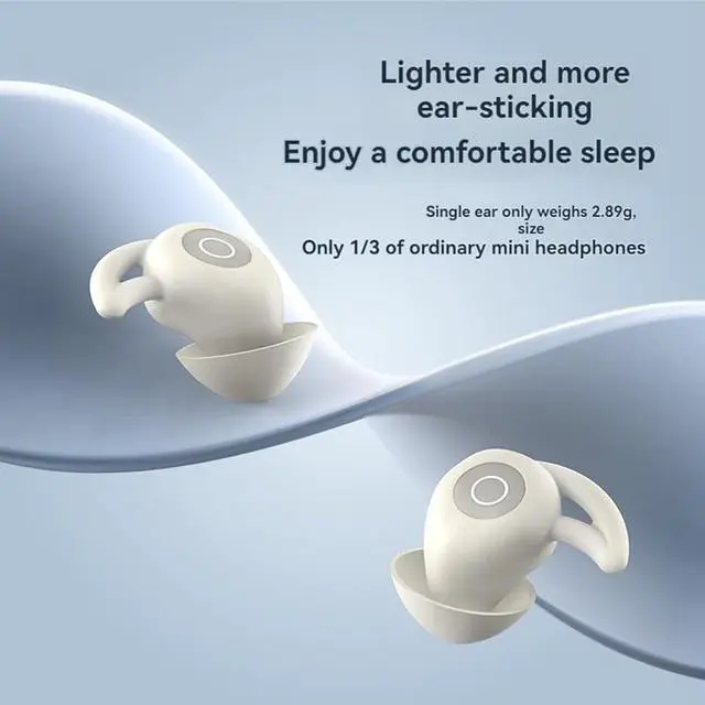 Alt view image 5 of 7 - Noorasleep Snooze Pods Pro, Sleep Headphones Wireless Bluetooth, Noise Cancelling Earbuds for Sleep, Sleep Ear Plugs with a Smart Case, Anti-Snoring Pods for Side Sleeper (Black*2)