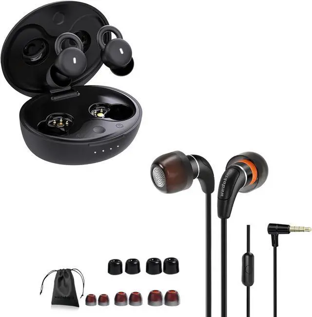 Main image of Sleep Earbuds for Side Sleepers, Earphones Comfortable Fit, 3 Sizes of Ear Tips Snore Blocking Sleeping Headphones