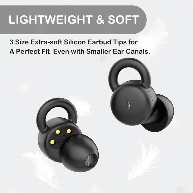 Alt view image 4 of 7 - Sleep Earbuds for Side Sleepers, Earphones Comfortable Fit, 3 Sizes of Ear Tips Snore Blocking Sleeping Headphones