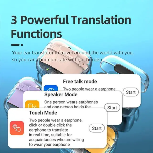 Alt view image 6 of 7 - Yunir Translator Earbuds, Support 144 Languages, 5.3, 0.2S Translation Speed, Touch Mode for Travel, Outgoing Mode for Business, Speaking Mode with APP for iOS for Android (Black)
