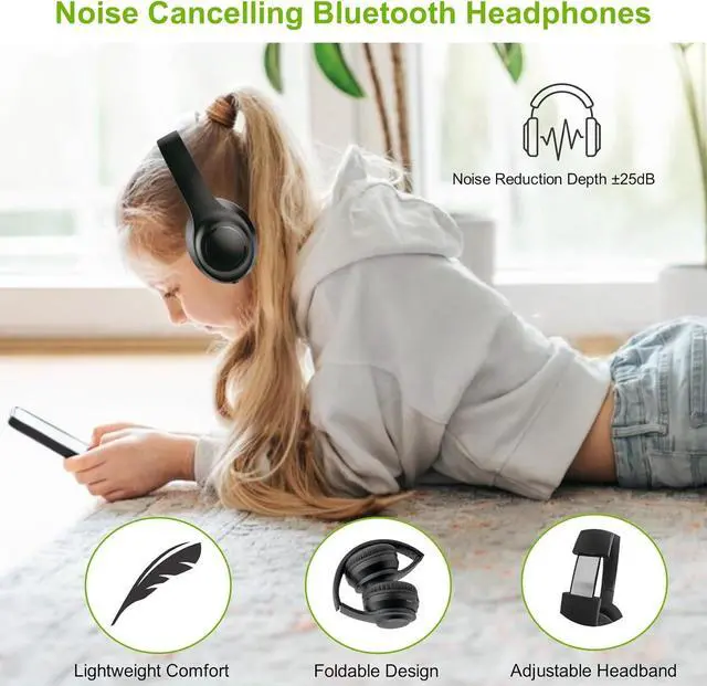 Alt view image 3 of 7 - Wireless Headphones with Transmitter for TV Watching, Noise Cancelling TV Headphones for Seniors, HD Stereo Sound Bluetooth TV Headset, No Audio Delay, 30H Playtime, Plug and Play, Gifts for Elderly