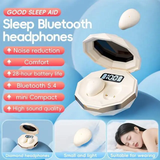 Alt view image 5 of 5 - Sleep Earbuds for Side Sleeping  Wireless Bluetooth 5.4 Sleep Headphones,25H Playtime, LED Power Display, Comfort Fit,Ultra-Lightweight 0.3g Mini in-Ear Earbuds for Sleeping,Running,Working