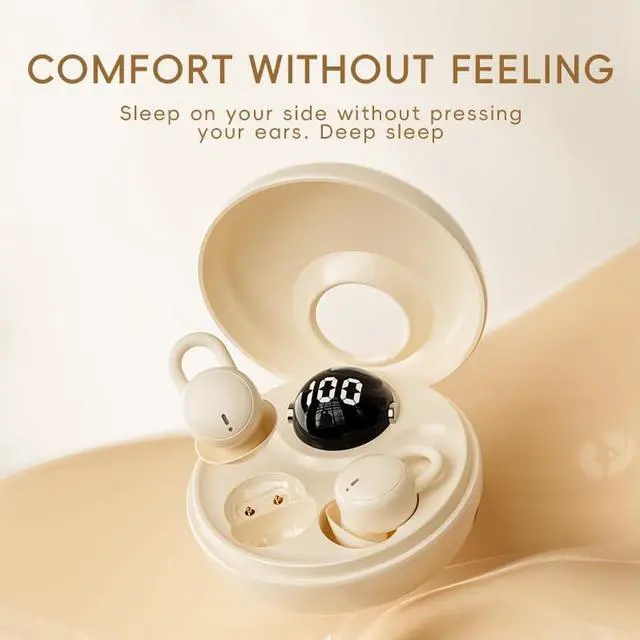 Alt view image 3 of 6 - Bluetooth 5.4 Sleep Earbuds with 28-Hour Battery Life  Sleep Earbuds for Side Sleepers, Noise-Canceling Microphones, & Comfortable All-Night Wear