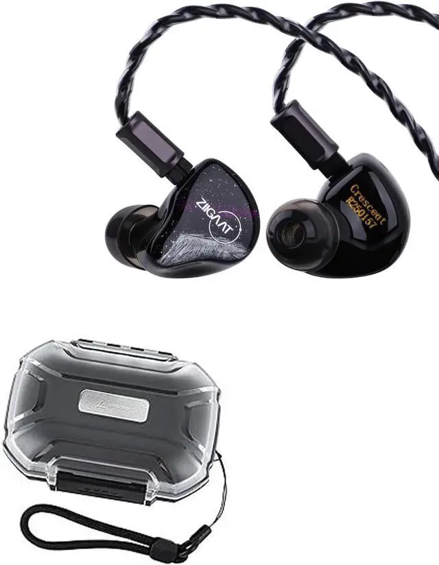 Main image of Linsoul ZiiGaat Crescent in Ear Monitor, Premium 2DD+2BA Hybrid IEM Earphone, Isobaric Bass + LC02 in Ear Monitor Case, Portable Earbud Hard Case, Waterproof Earphone Storage Box