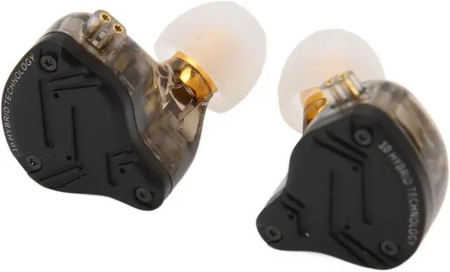 Alt view image 2 of 7 - Hybrid Driver HiFi Monitor Earphone Resin Cavity 500D Nylon Wire for Studio Use Black Color 2 Pairs