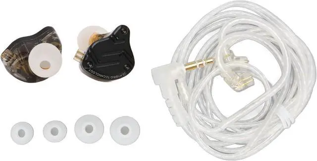 Alt view image 6 of 7 - Hybrid Driver HiFi Monitor Earphone Resin Cavity 500D Nylon Wire for Studio Use Black Color 2 Pairs
