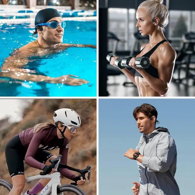 Alt view image 7 of 7 - Swimming Headphone, Bone Conduction Headphone IPX8 Water Proof Open Design Bluetooth Swimming Running Workout Earphone with 32GB Memory