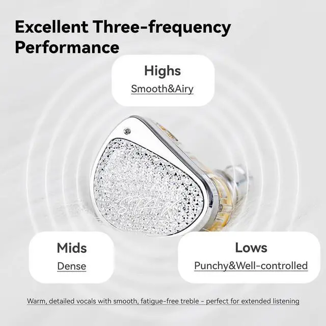 Alt view image 4 of 7 - Kinboofi sta-k in Ear Monitor Headphones and 5 Pairs kbear 07 Ear Tips