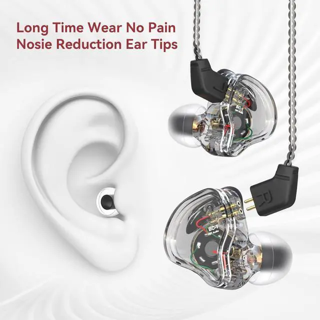 Alt view image 6 of 7 - Kinboofi sta-k in Ear Monitor Headphones and 5 Pairs kbear 07 Ear Tips