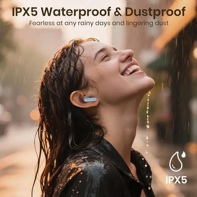 Alt view image 6 of 7 - Wireless Earbuds 2025 Bluetooth Headphones 100H Playtime Ear Buds in-Ear Bluetooth Earbuds 5.4 Headphones Deep Bass Stereo Active Noise Cancelling IP5 Waterproof Earphones for Android iOS