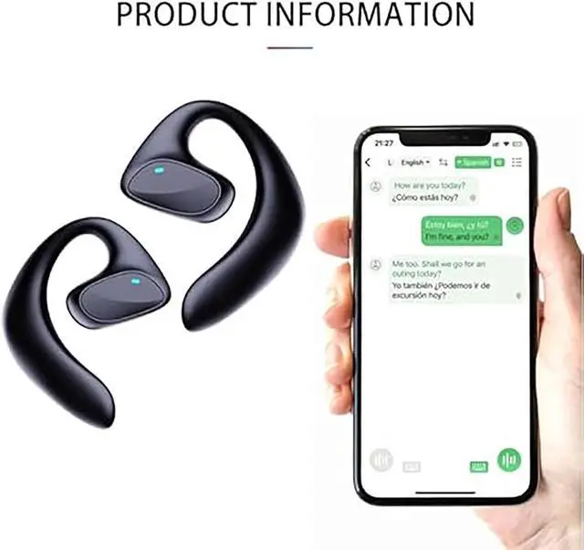 Alt view image 6 of 7 - Talkiego Ai-Powered Buds, Talkie Go Translator Earbuds, 4 Modes and Scenarios, Supports 140+ Languages in Real Time, 0.5 S Instant/Offline Translation, for Office, Work, Travel (Black+White)