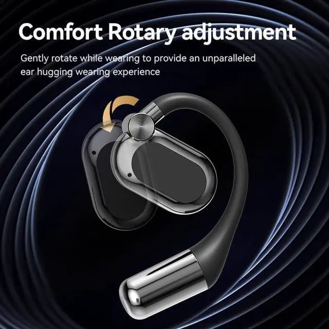 Alt view image 2 of 5 - Open-Ear Bluetooth Headphones with LED Digital Light Display - Adjustable Fit, Hi-Res Sound, Comfort for Sports & Daily Use