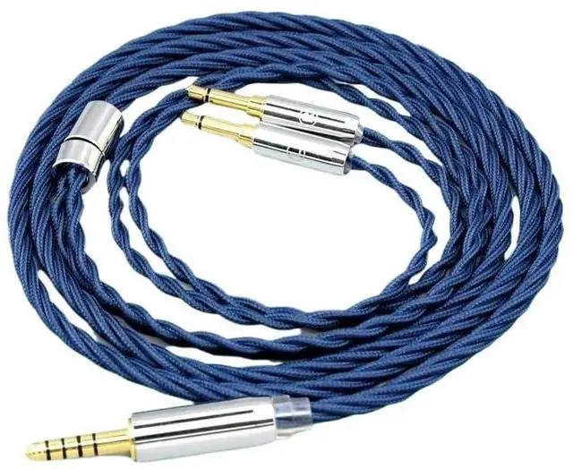 Main image of 99% Pure Silver OCC Graphene Alloy Full Sleeved Earphone Cable for HE1000se HE6se he400se 8592(3.5mm 3 Pole Plug,300cm)