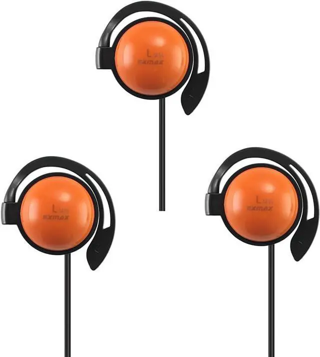 Main image of EXMAX SE-55 Foamless Wired Single Headphone 3.5mm Ear-Hook Headphone Big Large Speaker Style for EXD-101 EX-200N ELGT-470 Wireless Tour Guide Receiver Podcast Laptop (Left-Side Earphone, 3 Pack)