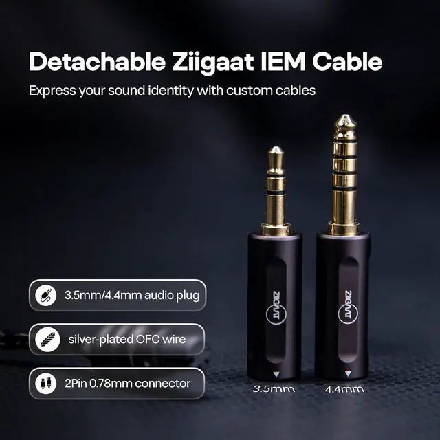 Alt view image 7 of 7 - Linsoul ZiiGaat Luna 6BA HiFi in Ear Monitor, Studio Monitor & Stage Performance IEM Earphones with Fast Response LC02 in Ear Monitor Case, Portable Earbud Hard Case