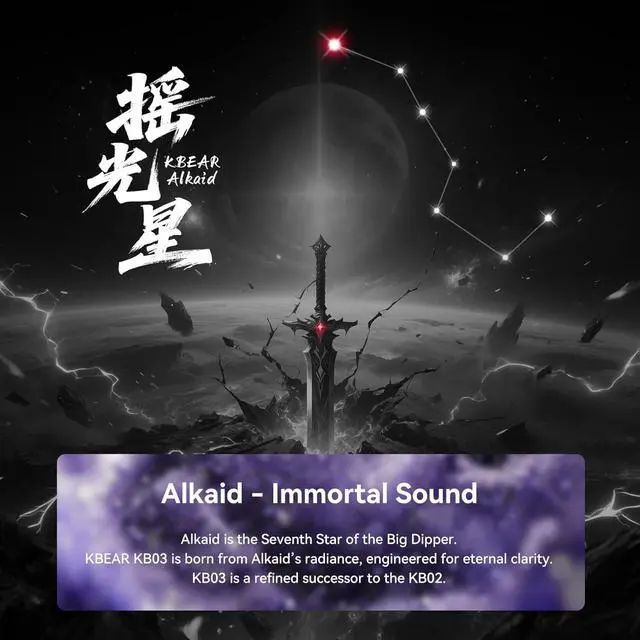Alt view image 4 of 7 - KBEAR Alkaid KB03 in Ear Monitor Headphones, Wired Gaming Earbuds 1DD 1BA 1Bone Conduction Hybrid IEM Earphones, Beryllium-Coated Dynamic, 3D Printed Resin Cavity in Ear Monitor for Musician, Purple