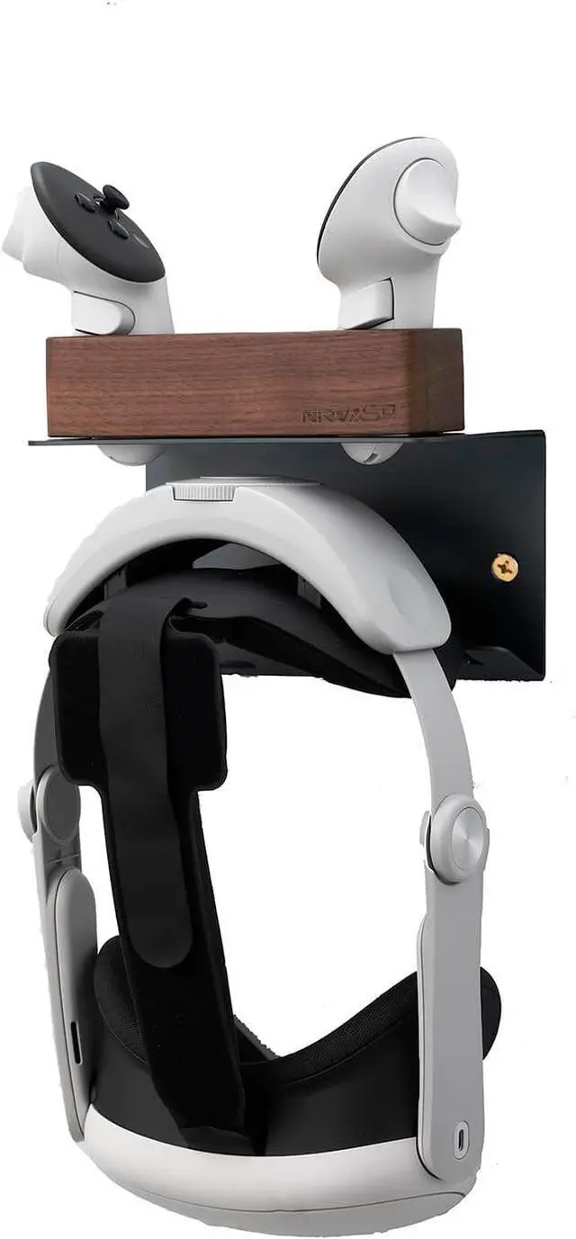 Alt view image 6 of 7 - Black Walnut Headphone Stand and VR Wall Mount