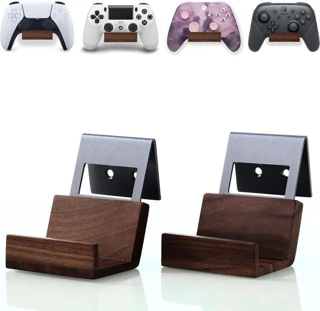 Alt view image 6 of 7 - Black Walnut Headphone Stand and Game Controller and Headphone Holder Wall Mount